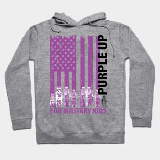 Purple Up For Military Kids Military Child Month USA Flag Hoodie